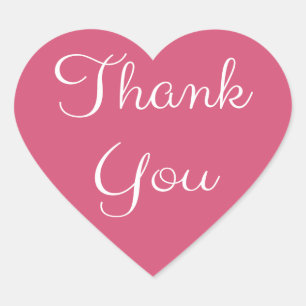 Danke, Rosa und Weiß Herz Herz-Aufkleber