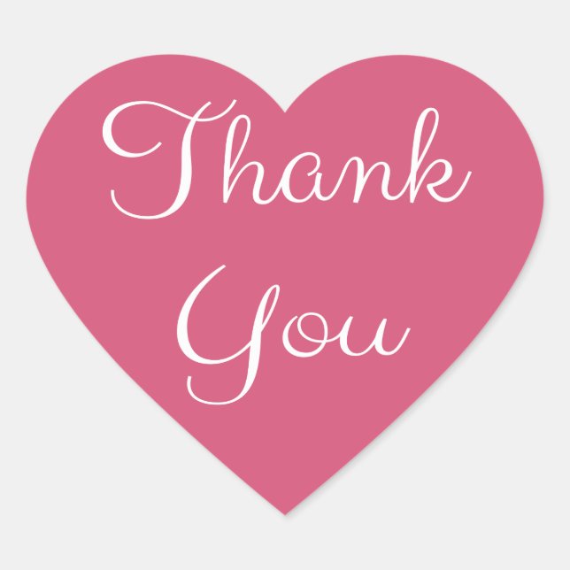Danke, Rosa und Weiß Herz Herz-Aufkleber (Vorderseite)