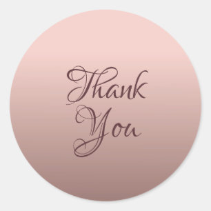 Danke Rose Gold Farb-Typografie-Vorlage Runder Aufkleber