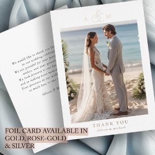 "Danke" Rose-Gold-Folie, Minimal, Luxus, Folieneinladung