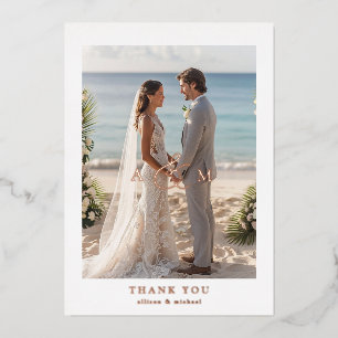 "Danke" Rose-Gold-Folie, Minimal, Luxus, Folieneinladung