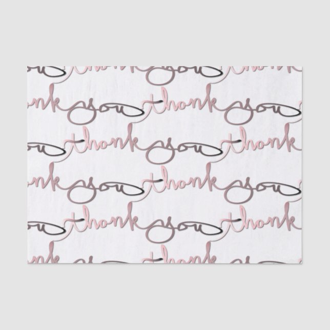 "Danke" Rose Gold&Gray Gradient Handschrift Seidenpapier (Vorderseite)