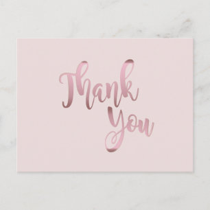 Danke Rose Gold Pink Glitzer Clean Postkarte