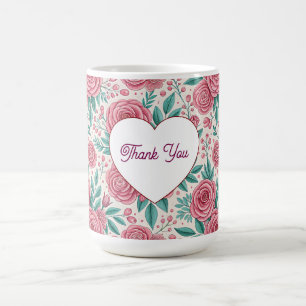 Danke Rose Herz Blumen Tasse