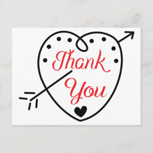 Danke Rot Und Schwarz Herz Liebe Hochzeit Postkarte