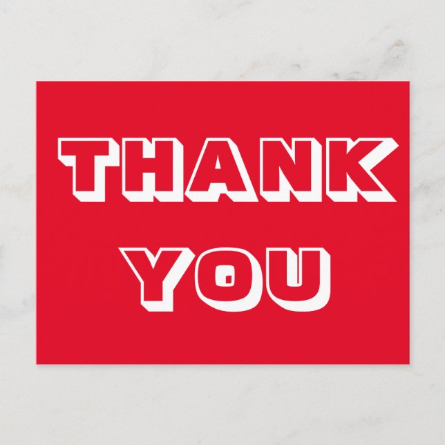 Danke, rot weiß postkarte (Vorderseite)