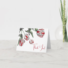 Danke | Rote und weiße Tulpen