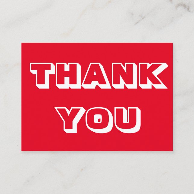 Danke, rote weiße Karte (Vorderseite)