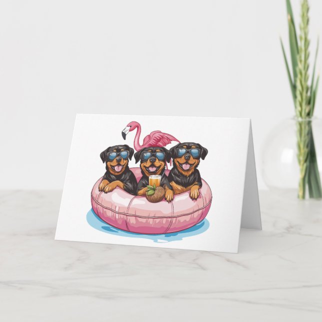 Danke Rottweiler Dogs Flamingo Pool Tube (Vorderseite)