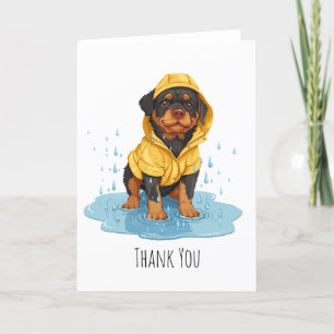 Danke Rottweiler Hund mit Raincoat