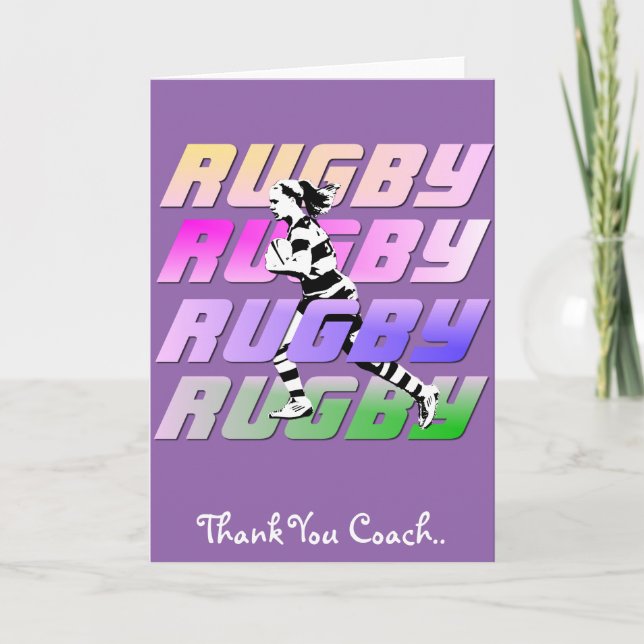 Danke Rugby-Trainergrußkarte (Vorderseite)