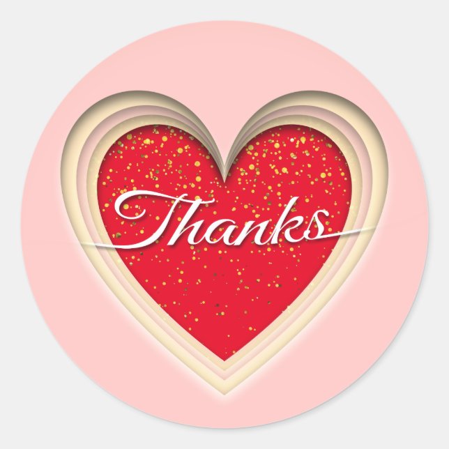 Danke Runder Aufkleber (Vorderseite)