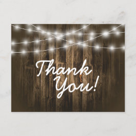 Danke Rustic Holz String Light Note Card Mitteilungskarte