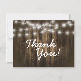 Danke Rustic Holz String Light Note Card Mitteilungskarte