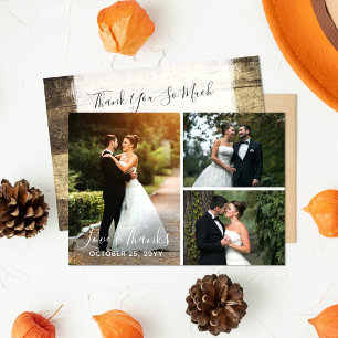 Danke Rustic Wood Wedding Foto Pic Collage