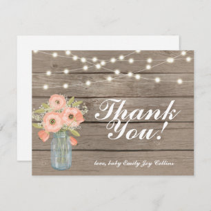 Danke rustikale hölzerne einladung