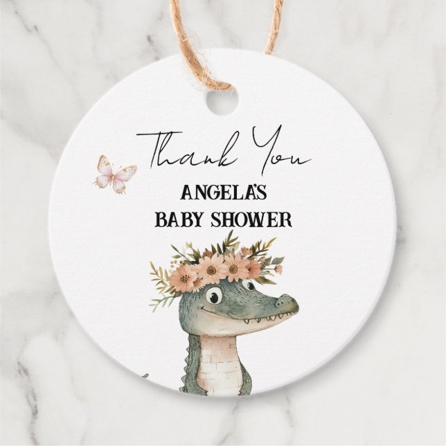 Danke Safari Boho Baby Dusche Geschenkanhänger (Vorderseite)