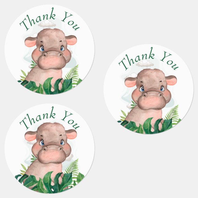 Danke Safari hippo Labels Etiketten (Gruppe)