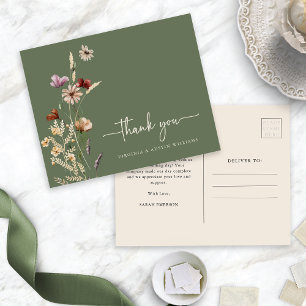 Danke Sage Floral Postkarte