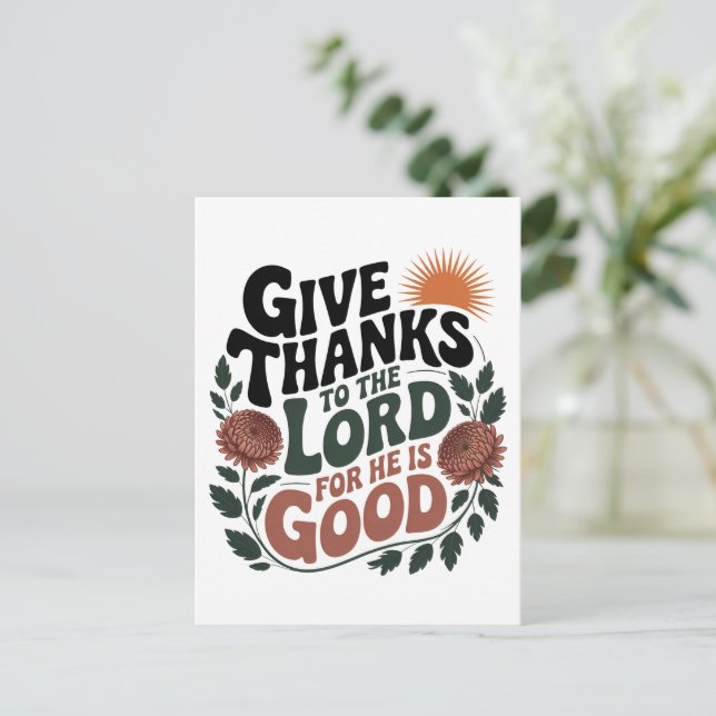 Danke sagen - Christlich Postkarte (Stehend Vorderseite)