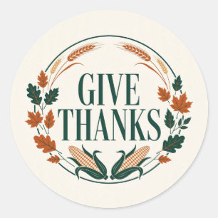 Danke sagen — Erntedank-Abzeichen Thanksgiving-T-S Runder Aufkleber