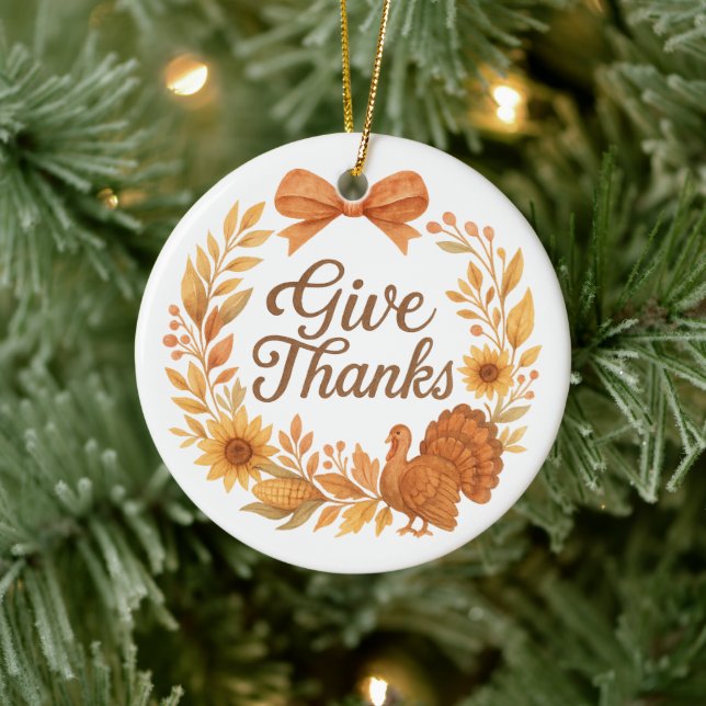 Danke sagen keramik ornament (Baum)