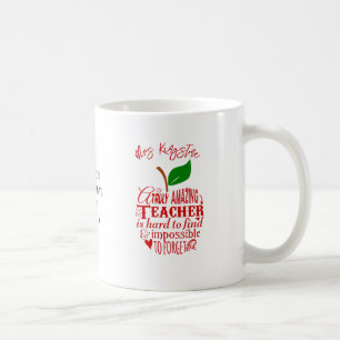 Danke-Sagen-Lehrer-Tasse – Rotes Word Art Apfel Tasse