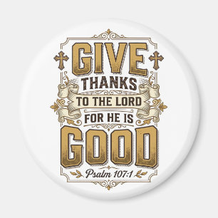 Danke sagen Psalm 107 Vintage Christliches T-Shirt Magnet