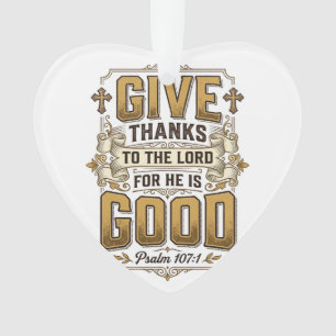 Danke sagen Psalm 107 Vintage Christliches T-Shirt Ornament