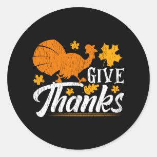 Danke sagen Rustikaler Herbst Truthahn Thanksgivin Runder Aufkleber