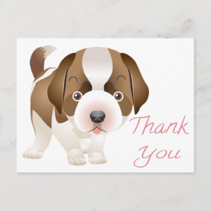 Danke Saint Bernard Welpen-Hund Postkarte