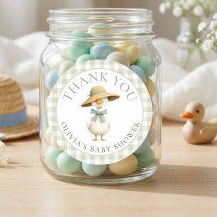 Danke-Say-Hallo-Entchen im Landhausstil Runder Aufkleber