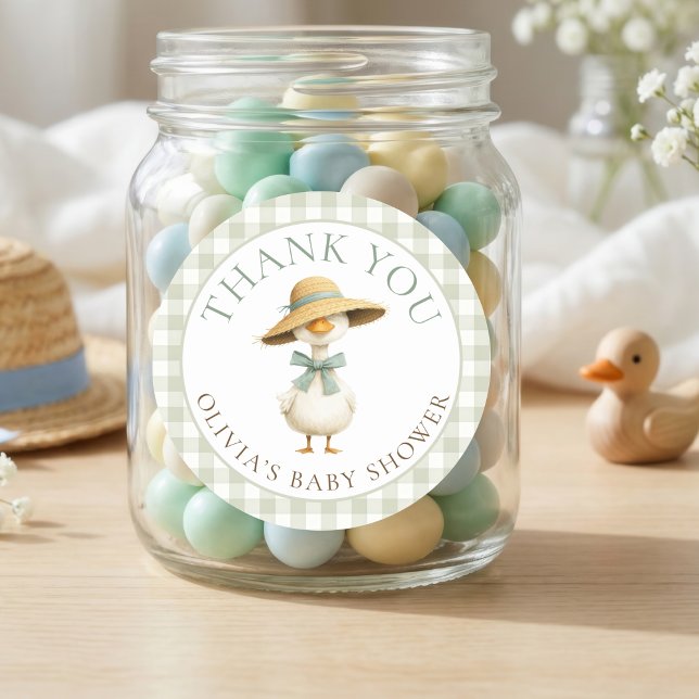 Danke-Say-Hallo-Entchen im Landhausstil  Runder Aufkleber (Von Creator hochgeladen)