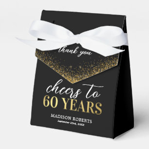 Danke-Schachtel in schwarz-gold zum 60. Geburtstag Geschenkschachtel