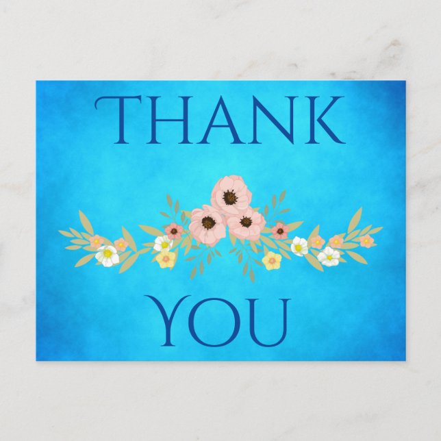 Danke schön blau postkarte (Vorderseite)