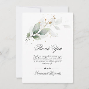 DANKE SCHÖN Brautdusche Grün Botanisch Gold