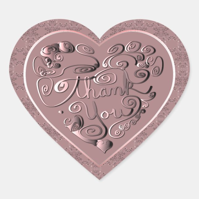 Danke schön  Herz-Aufkleber (Vorderseite)