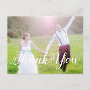 DANKE SCHÖN Hochzeit Weiße Typografie FOTO Postkar Postkarte