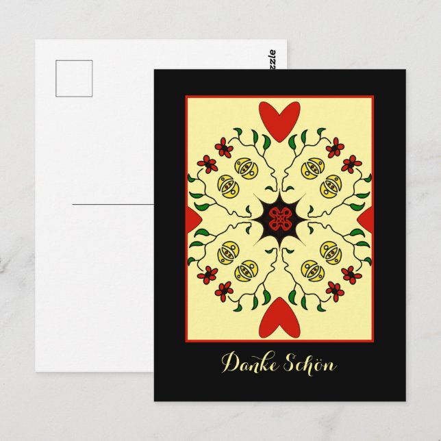 Danke schön Postcard Postkarte (Vorne/Hinten)