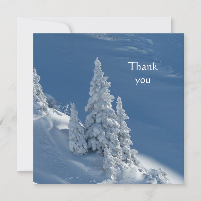 Danke schön Schneebäume Christlich Karte (Vorderseite)