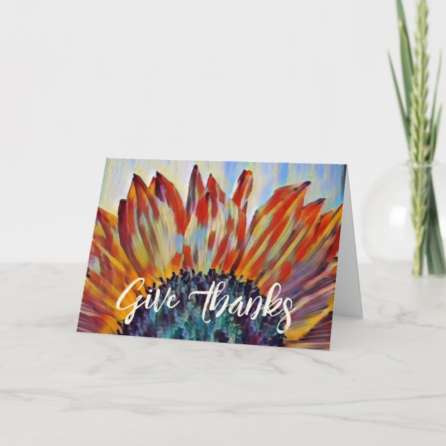 Danke schön Sonnenblumen Erntedank Karte (Vorderseite)