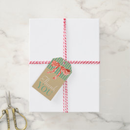 Danke schön vintage Kunstwerk gestreift Kraft  Geschenkanhänger