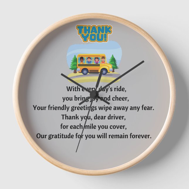 Danke, Schulbusfahrer.  Uhr (Vorderseite)