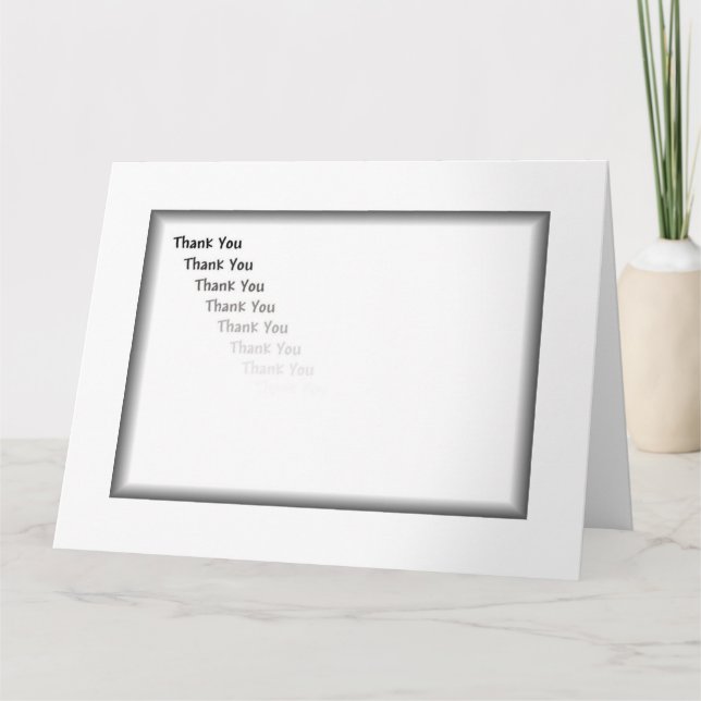Danke, Schwarz und Weiß Dankeskarte (Vorderseite)