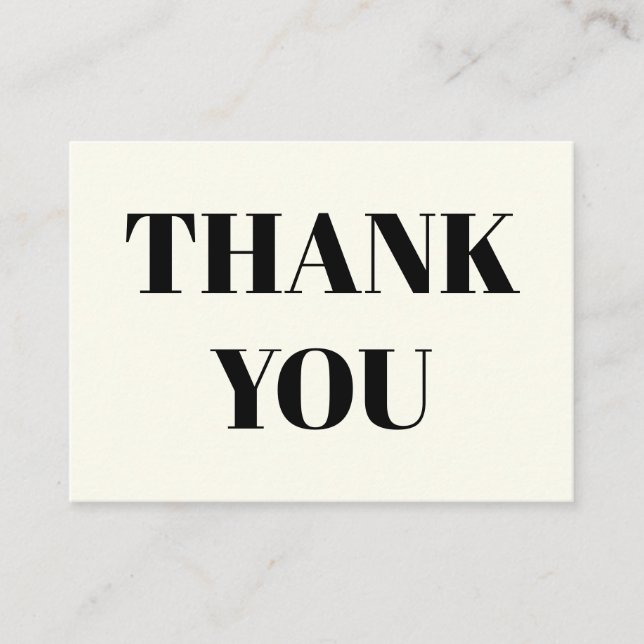 Danke, schwarzer Elfenbein Hinweiskarte (Vorderseite)