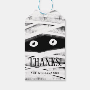Danke   schwarzes u. weißes Mama-Halloween-Party Geschenkanhänger