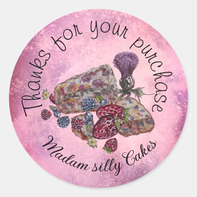 Danke Scones & Beeren Runder Aufkleber (Vorderseite)