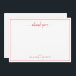 Danke, Script Calligraphy Wedding Mitteilungskarte<br><div class="desc">Einfache Skriptkalligrafie Hochzeit Vielen Dank Note Card</div>