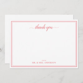 Danke, Script Calligraphy Wedding Mitteilungskarte