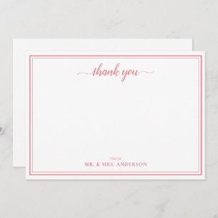 Danke, Script Calligraphy Wedding Mitteilungskarte